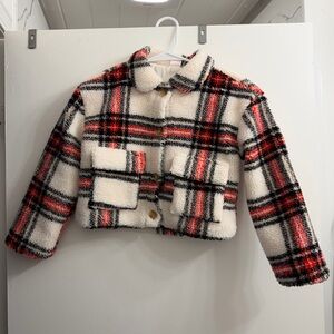 Fabkids Plaid Puffer Jacket - Red, Black, and White